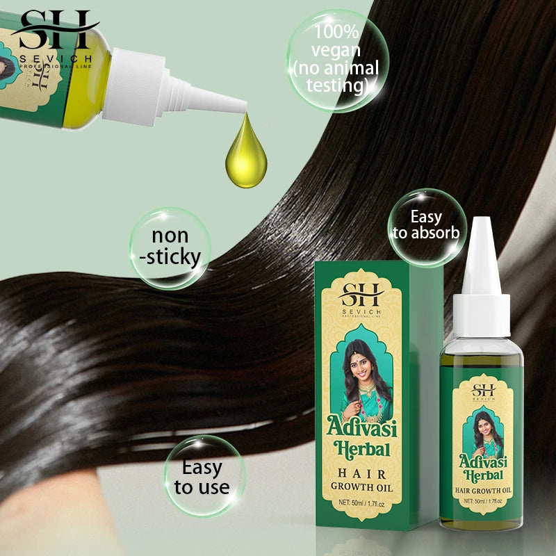 Ayurvedic Hair Growth Oil Adivasi Organic Hair Growth Serum Pure Plant Hair Growth Oil Anti Hair Loss Fast Regrowth Haircare