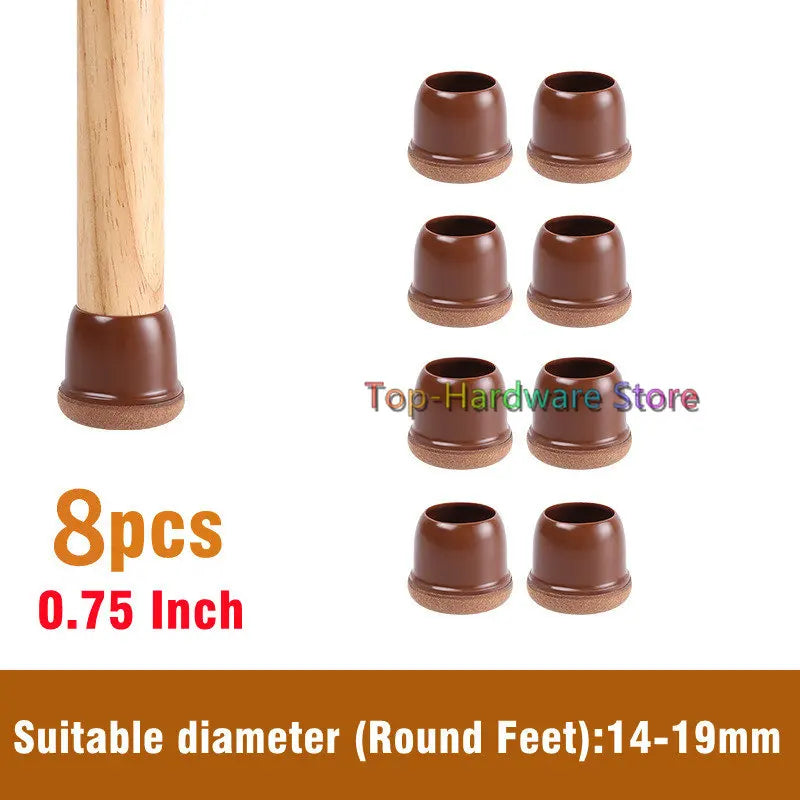 8Pcs TPE Silicone Chair Leg Floor Protectors with Felt,Chair Leg Caps,Furniture Leg Feet Protection Cover Protect Hardwood Floor