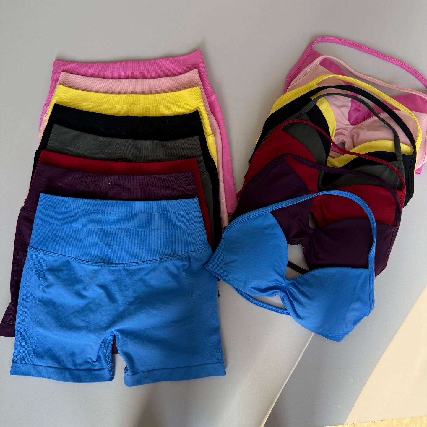 Sexy Halter Neck Beautiful Back High Waist Peach Sports Bras Shorts Suit Pilates Gathering Yoga Vest Training Fitness Bra Sets