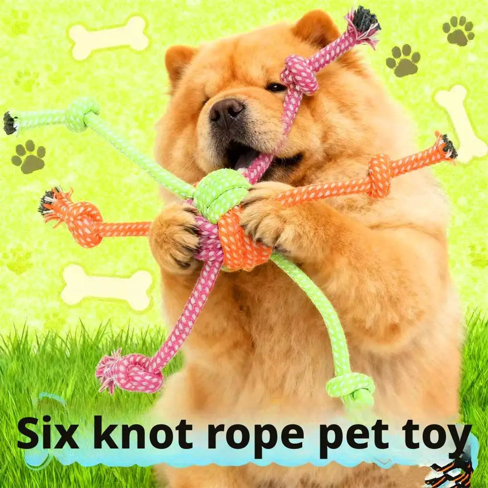 1pc Durable Bite-Resistant Interactive Knot Toy for Dogs- Chewable Rope with Green&Orange Fringes,Playful Design, Dog Toys