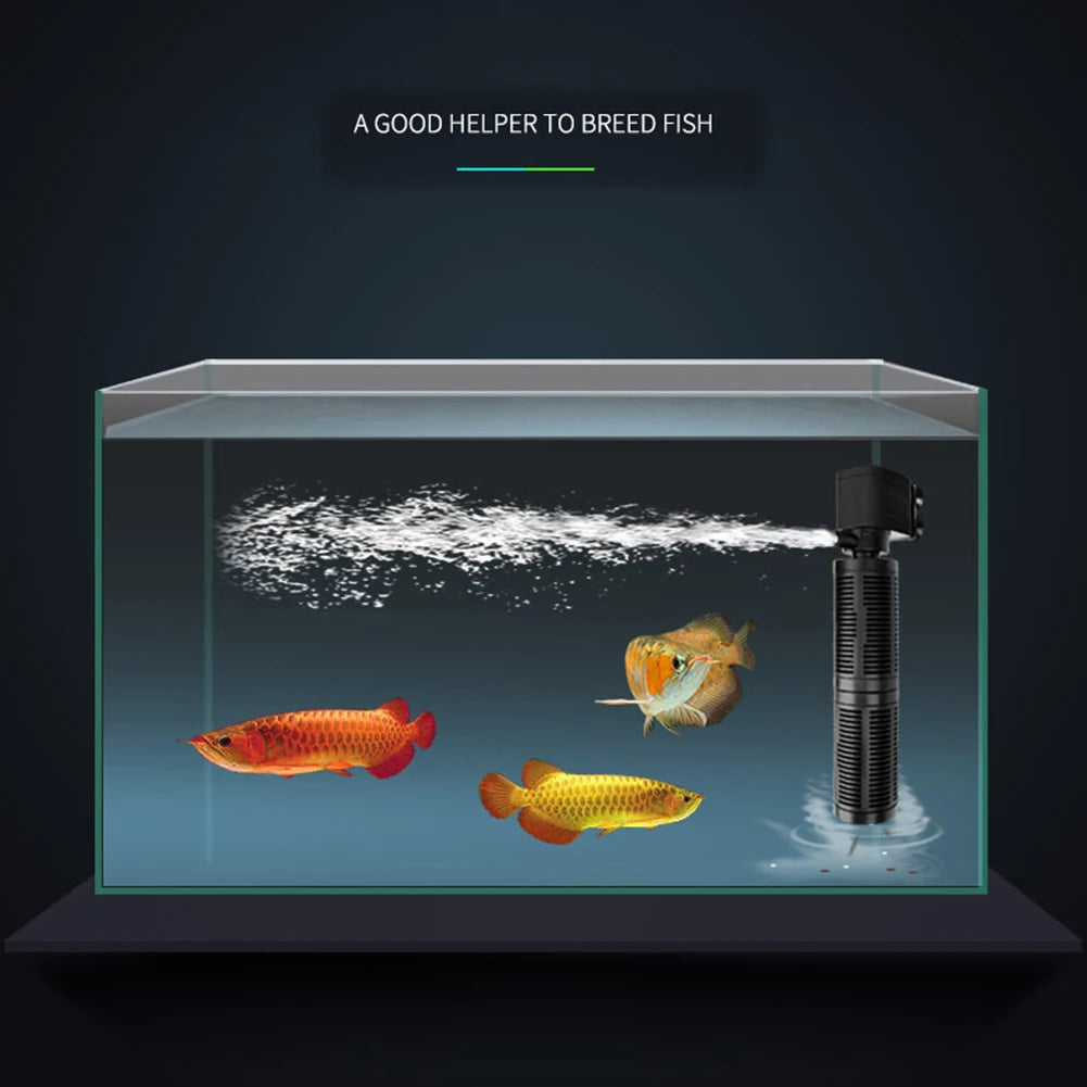 3 in 1 Aquarium Internal Filter Silent Mini Aquarium Filter Waterproof Fish Tank Pump Submersible Water Purifier for Fish Tank