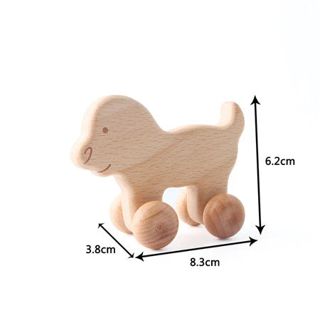 1pc Baby Wooden Car Toys Beech Stacking Blocks Cartoon Educational Montessori Toys For Children Teething Baby Birthday Gifts