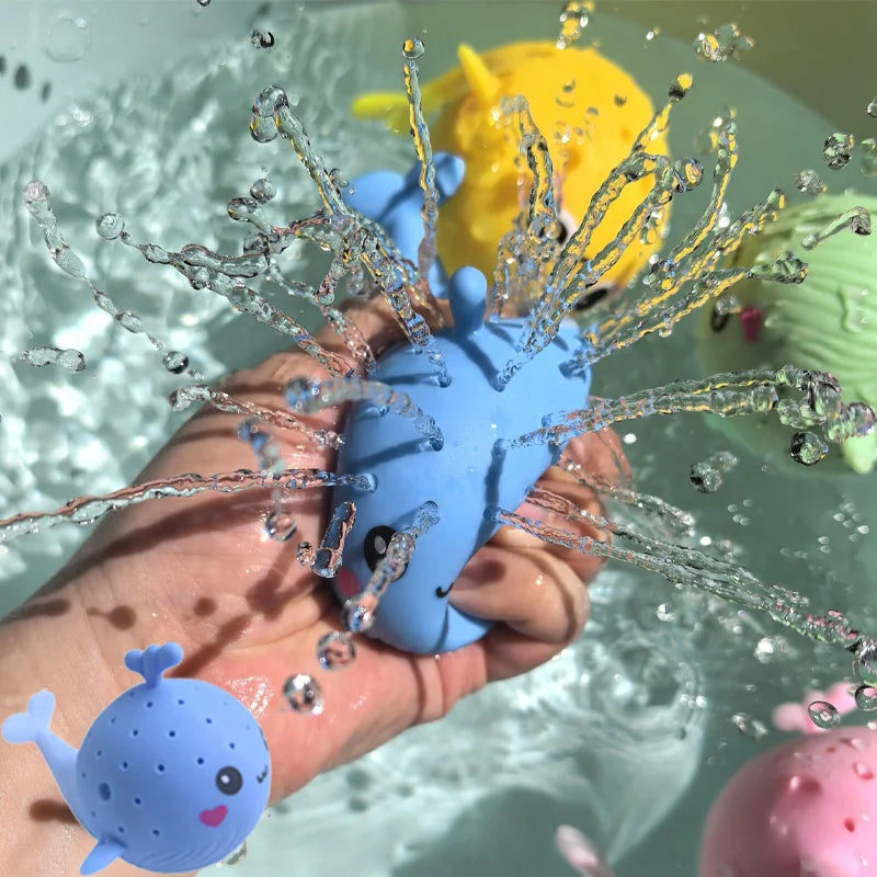 Bath Toys Sponge Water Absorbing Whale Squeezing Stress Relief Toys Summer Swimming Play Water Toy for Children Squishy Kid Baby