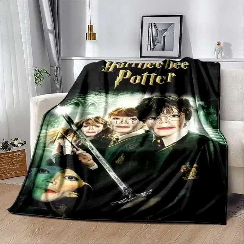 Pop Music Michael J-Jackson Printed Flannel Blanket , Warm  Soft Cozy Blanket Flannel  Livingroom  Home Decor Birthday Gift