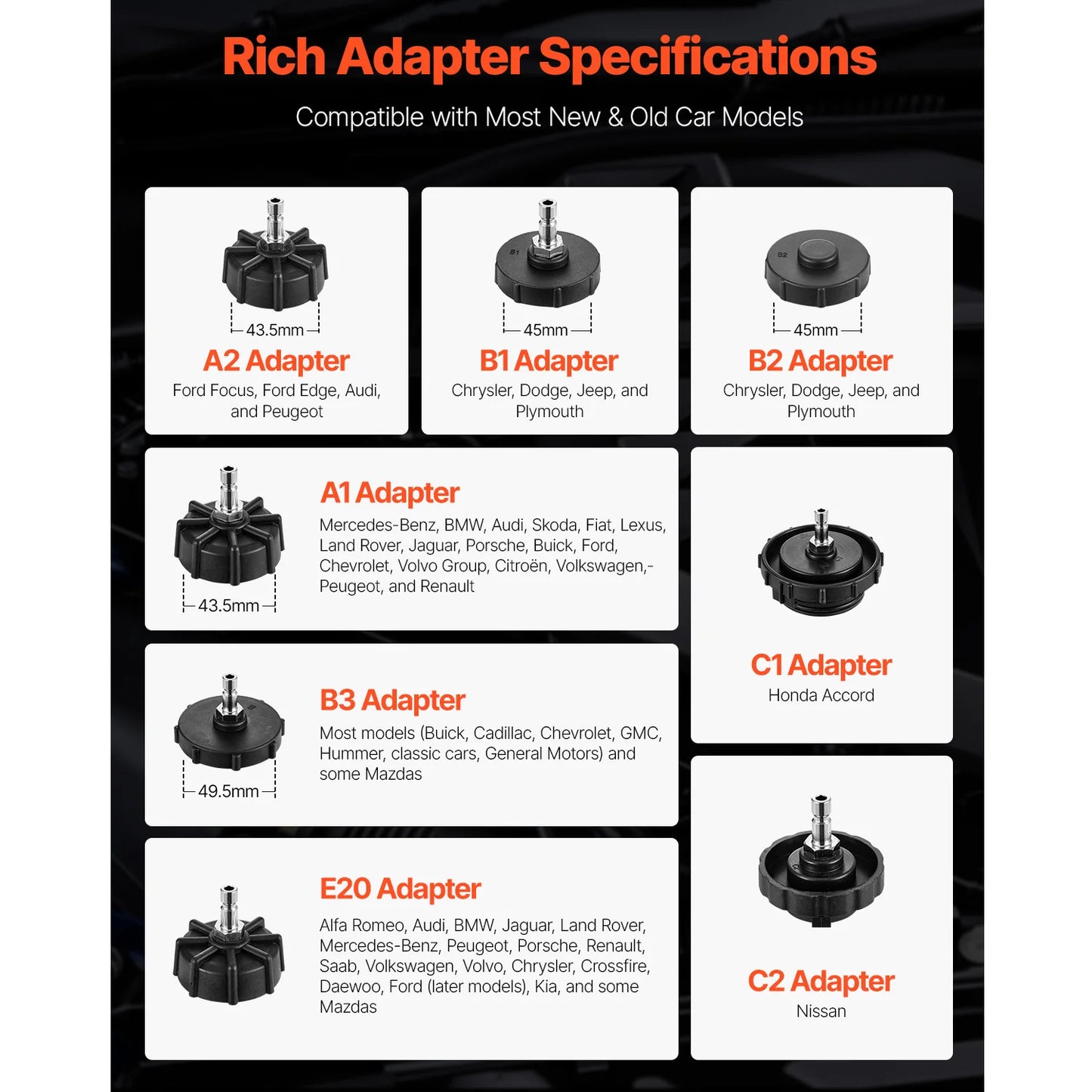 SucceBuy Brake Master Bleeder Kit 12/17Pcs Brake Bleeder Adapter Set Brake Bleeder Adapter for Brake Fluid Filling Fit  Vehicles