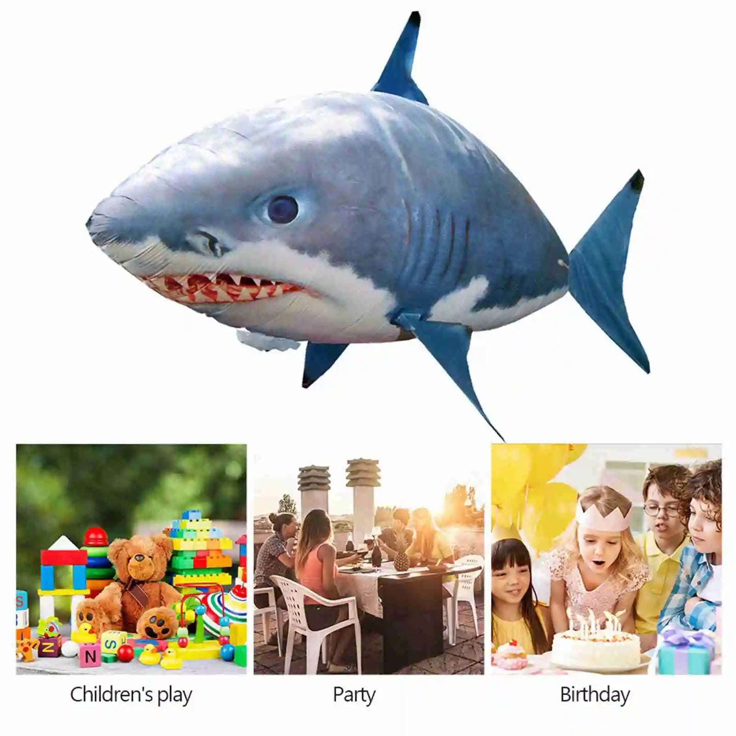 Shark Balloon Remote Control Flying Shark Inflated RC Inflatable Balloon Toy Shark Clownfish Kids Gift