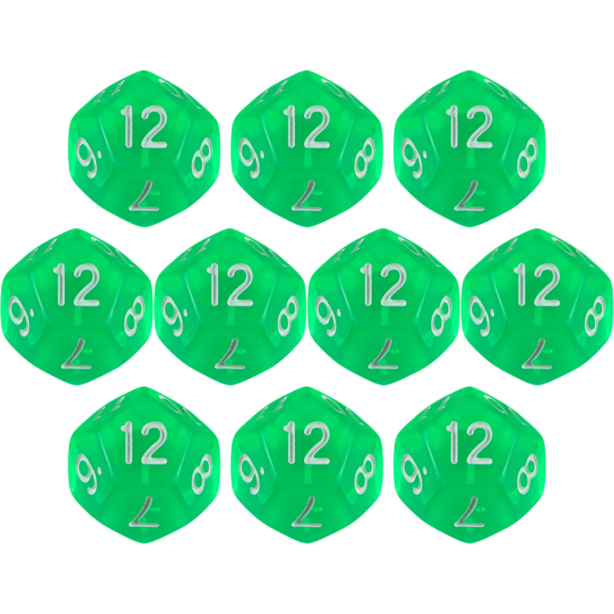 10pcs/set Polyhedral 12 Sided Dice Transparent D12 Dice for DND TRPG Table Game Entertainment Supplies