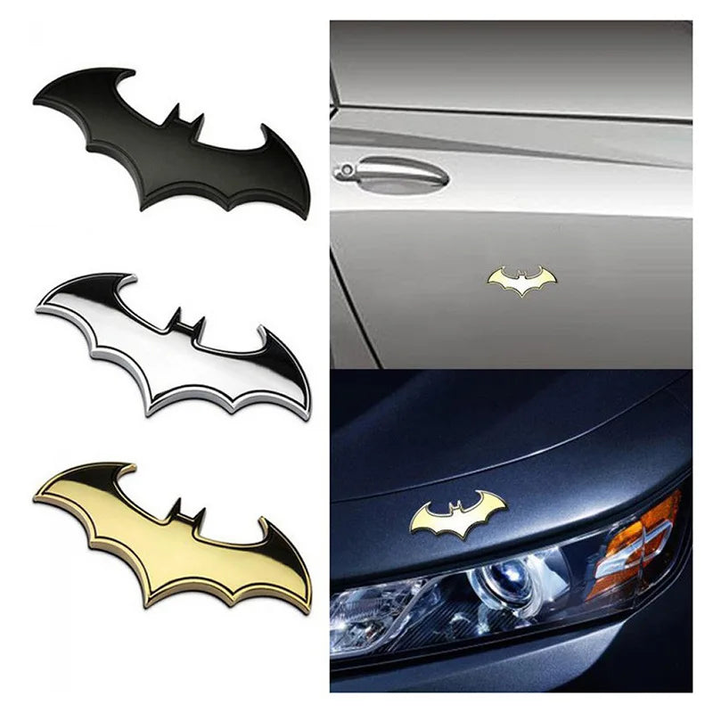 Motorcycle 3D Metal Bat Auto Halloween Decorations Sticker Metal Badge Emblem Tail Decal Motorcycle Car Accessories
