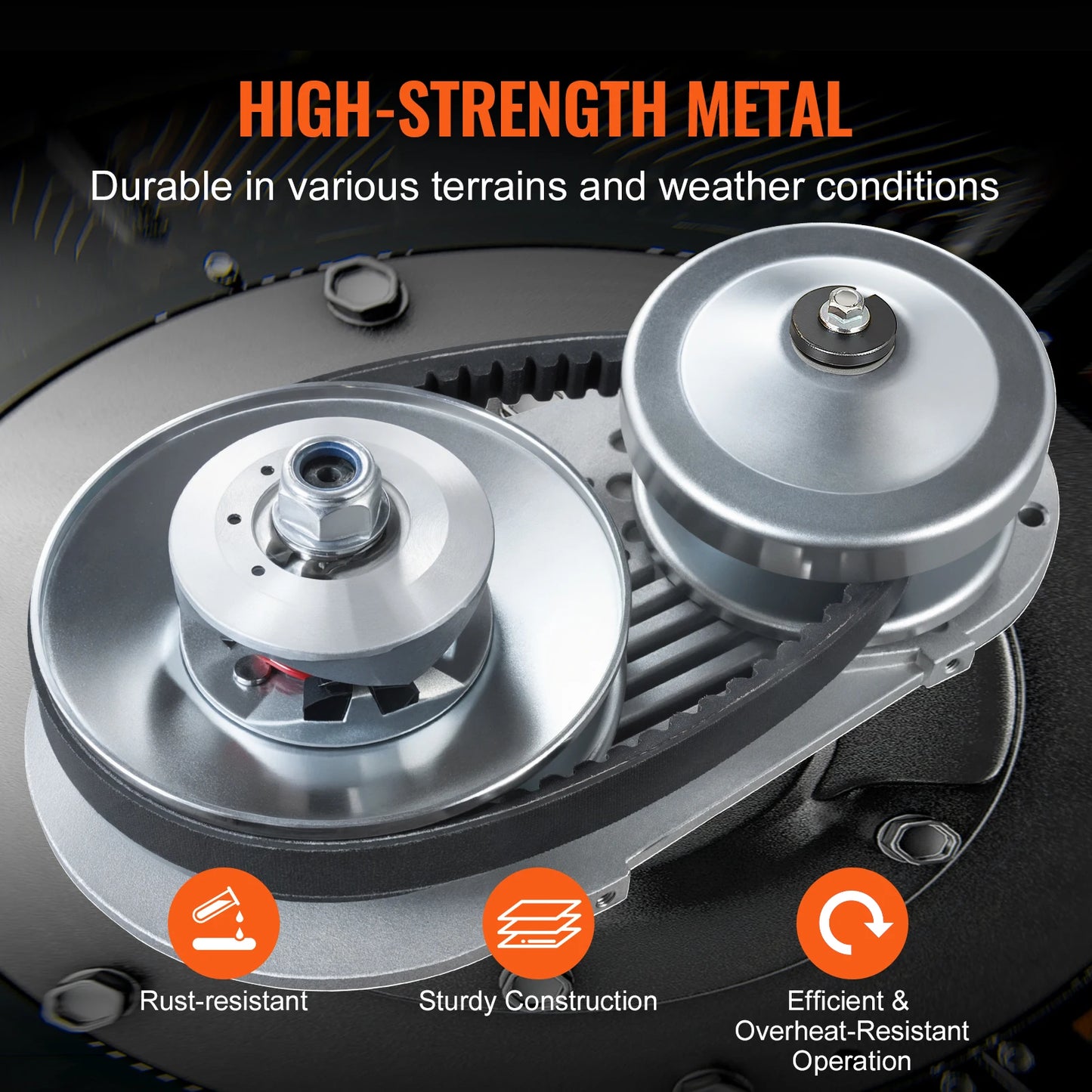 SucceBuy Drive Clutch, 2-8HP Engine, 2000 RPM High-Strength Drive Clutch with Asymmetric Designed Wheels Fit for Various Engines