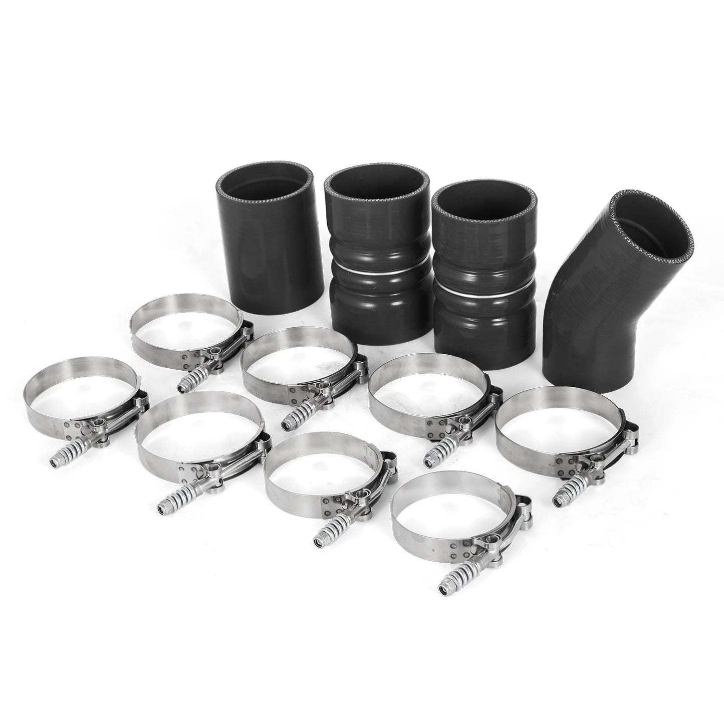 SucceBuy Red/Silver Silicone Turbo Intercooler Pipe Boot Kit CAC Tubes Piping Boost Hoses Kits for 03-07 Ford 6.0L Powerstroke
