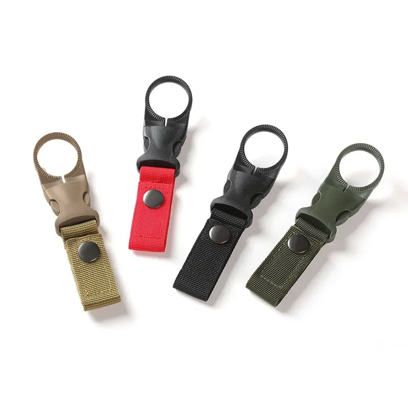 Webbing Water Bottle Holder Climbing Carabiner Belt Backpack Hanger Hooks Clip Multifunction Water Bottle Nylon Buckle Hook Clip