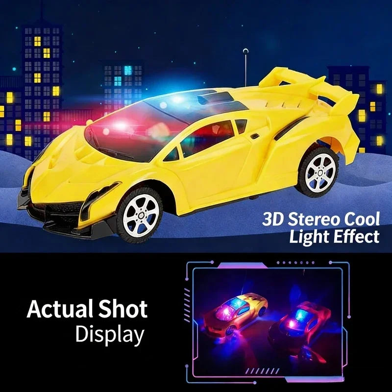 2.4GHz RC Car with LED Lights, 2-Channel Remote Control Toy Car for Kids Gift for Boys Girls Indoors Outdoors Car Toys