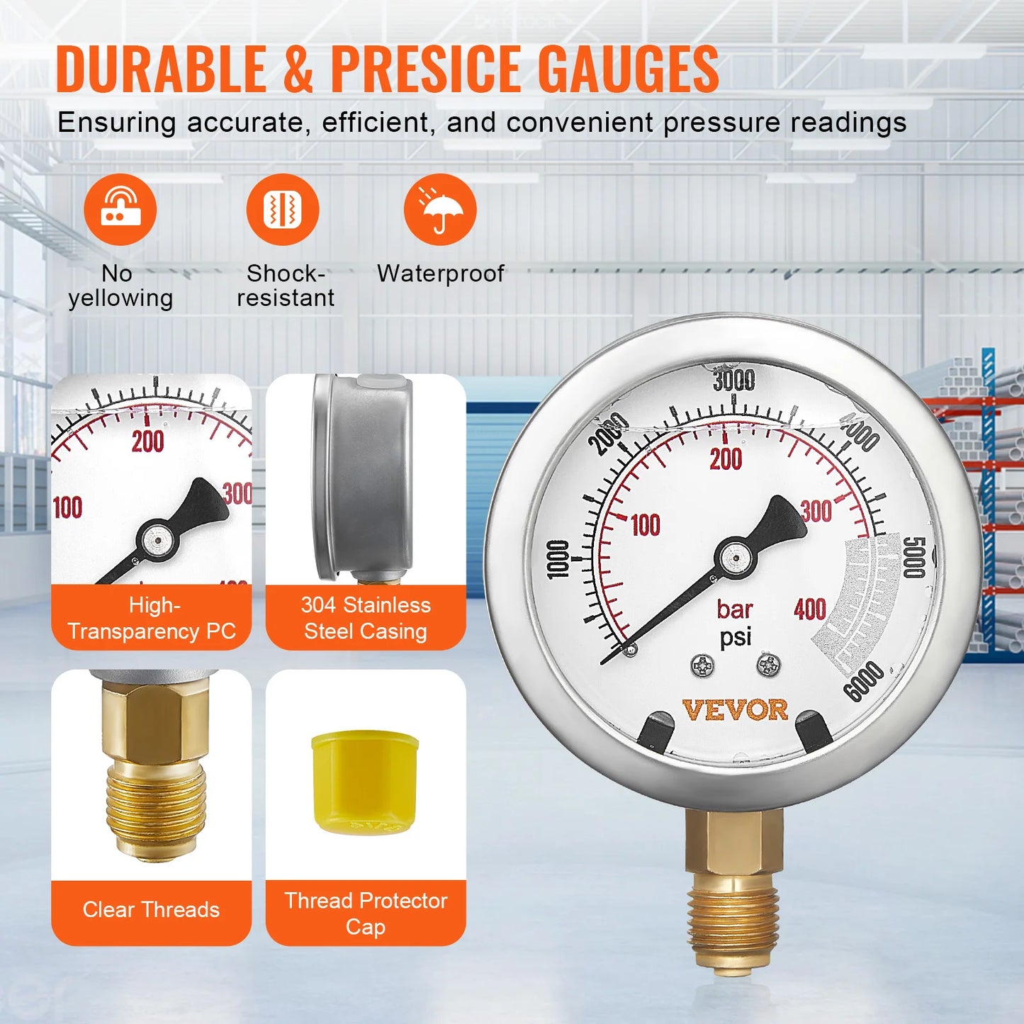 SucceBuy Hydraulic Pressure Test Kits Excavator Hydraulic Test Gauge Sets with Carrying Case for Excavator Tractor Machinery