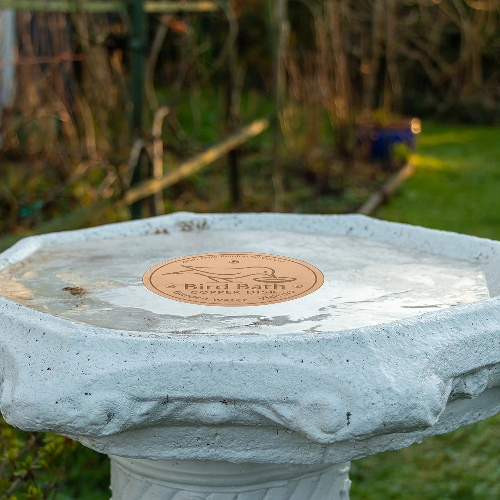 Bird Bath Copper Disk Triple-Point Support Copper Cleaning Disk Copper Bird Bath Purification Disk for Outdoor Birdbaths Bowl