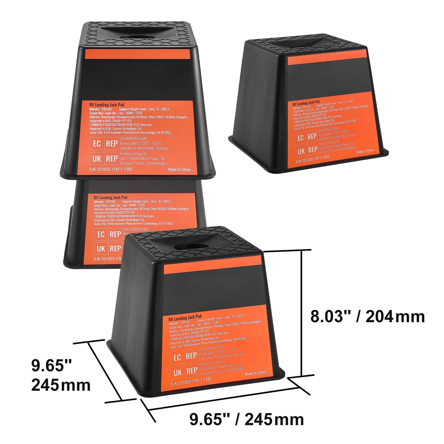 SucceBuy RV Leveling Pads Round Landing Feet Permanent Attached Jack Stabilizers Rubber  Travel Trailers Class A/C Motorhome