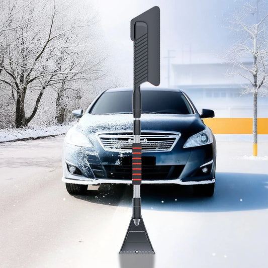 3 In 1 Extendable Ice Scraper with Foam Handle Windshield Snow Remover Multifunctional Retractable Snow Remover Car Accessories