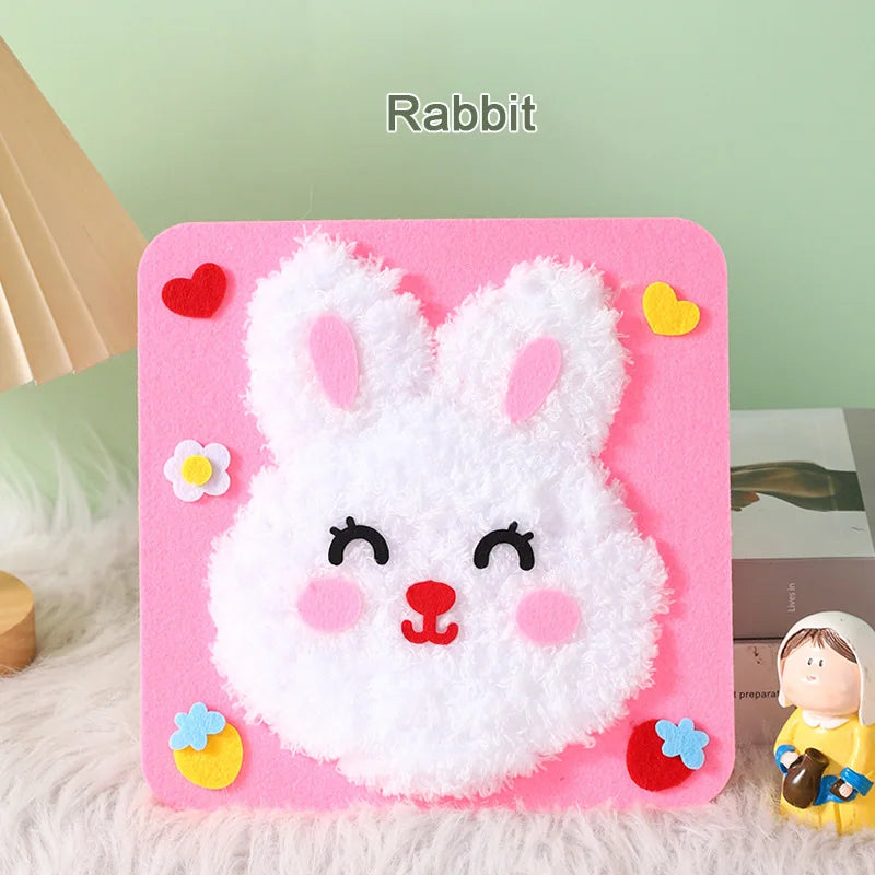 DIY Cartoon Animal Embroidery Doll Kits Fun Non-woven Fabric Threading Sewing Boards Kids Children Handmade Crafts Toys Gifts
