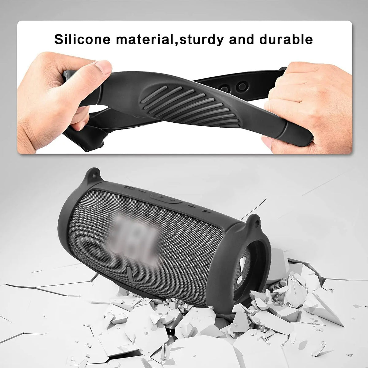 Silicone Case Cover for JBL Charge 5 Waterproof Portable Bluetooth Speaker, Travel Carrying Protective Gel Soft Skin，water proof
