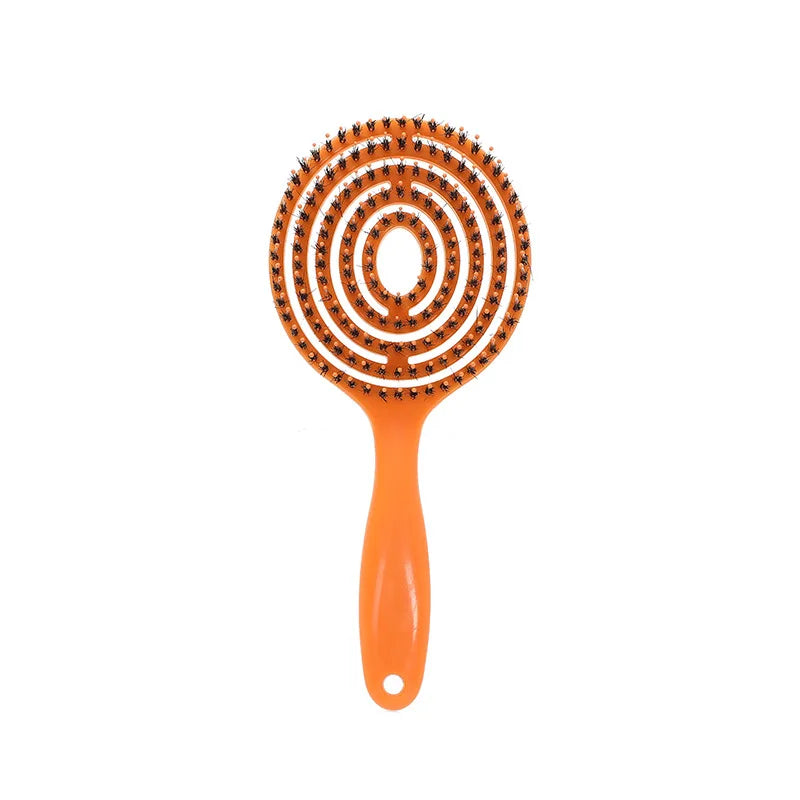 Hollow massage comb Multicolor Hollow Circular Hair Brush - Scalp Massage & Detangling Comb for Smooth Hair Styling