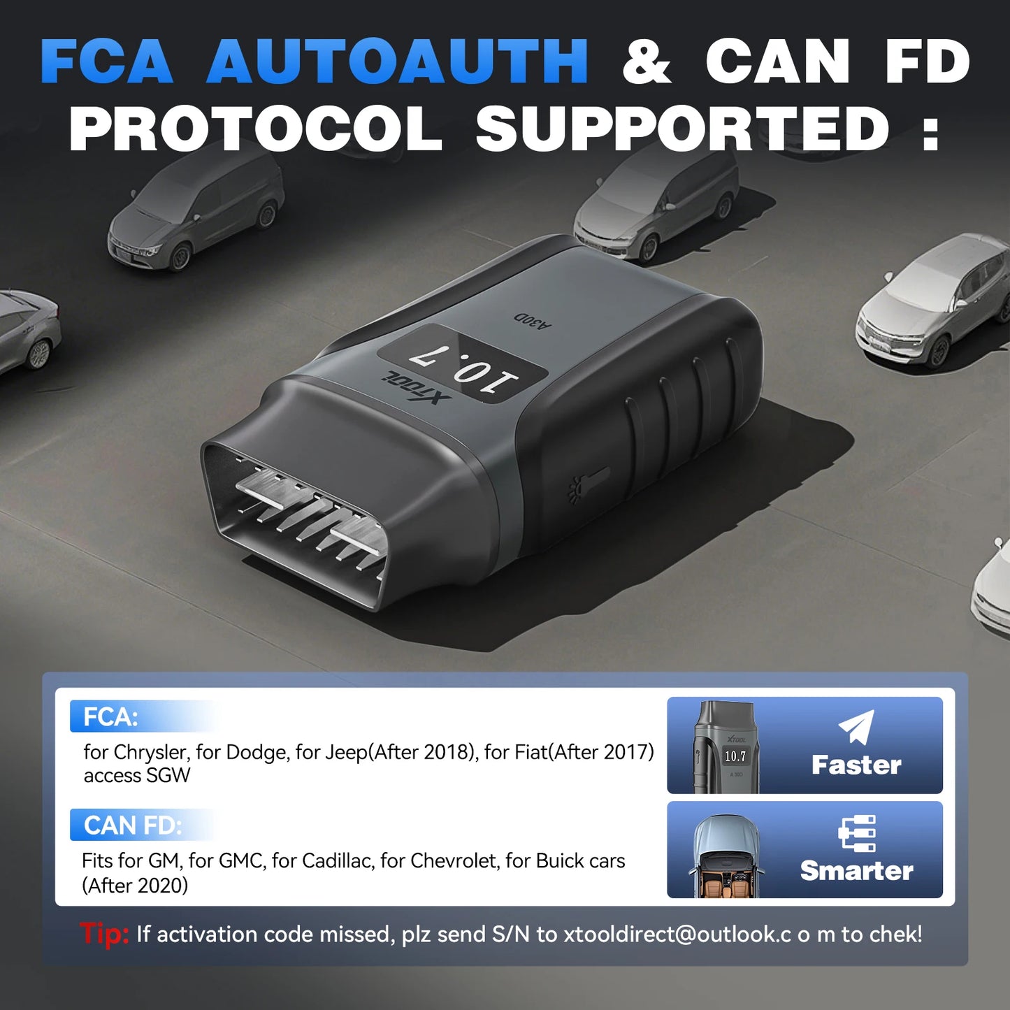 XTOOL Anyscan A30D BT OBD2 Scanner Bi-directional Full System Car Diagnostic Tools CAN FD FCA 19+ Resets Lifetime Free Update