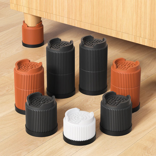 Multi-Purpose Round Furniture Risers | Non-Slip, Quiet & Moisture-Proof Height Extenders for Beds, Sofas, Tables