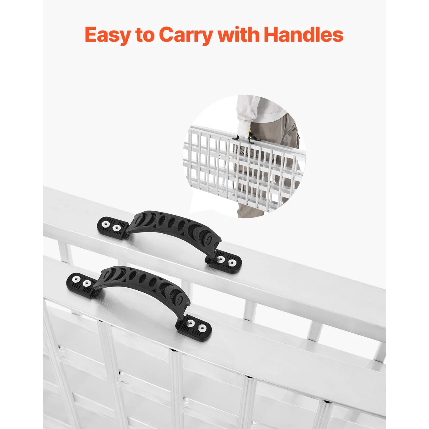 SucceBuy Aluminum Ramps Heavy-duty Ramps with Wider Ramp Surface, Universal Stable Loading Ramp with Handles, Fit for Motorcycle
