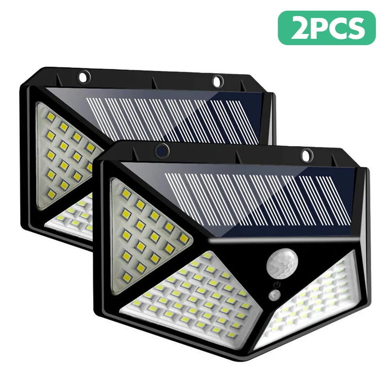 2-12pcs 100 LED Solar Power Motion Sensor Light Outdoor Security Garden Waterproof