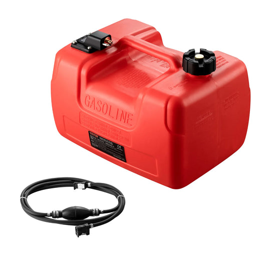 SucceBuy 3Gal/12L Fuel Tank Mororcycle Accessories Petrol Cans with Hose Barrels Gas Spare Container for Yacht Fishing Deck Boat