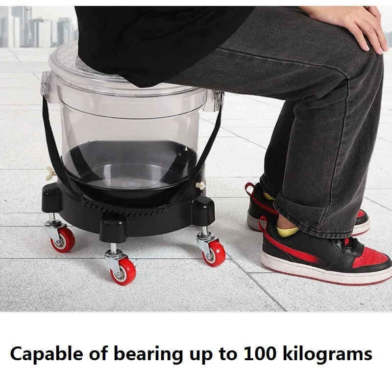 Car wash Removable Rolling Bucket Dolly 360° Turning Swivel Caster Detailing Kit with Wheels Storage Insert Locking Casters