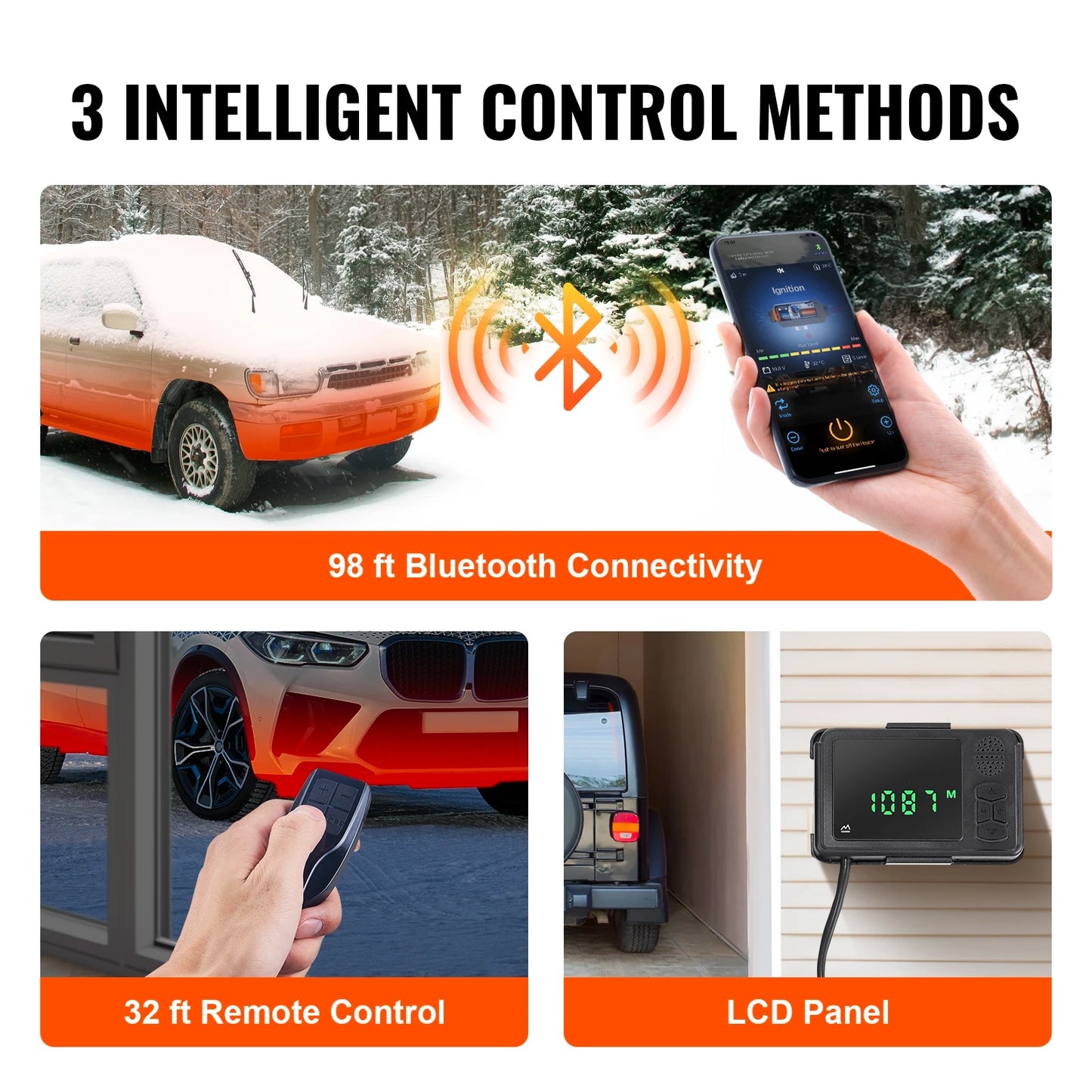 SucceBuy Diesel Heater 5KW  Automatic Altitude Adjustment Remote Control and LCD Diesel Parking Heater for RV Trailer Camper Van