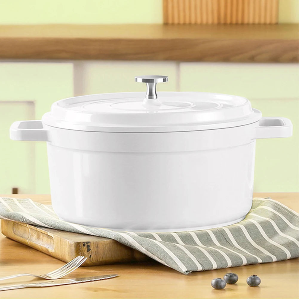 Enameled Cast Aluminum Dutch Oven with Lid Non-Stick Heavy Duty Stock Pot Home Kitchen Enamel Stock Pot Multifunctional Cookware