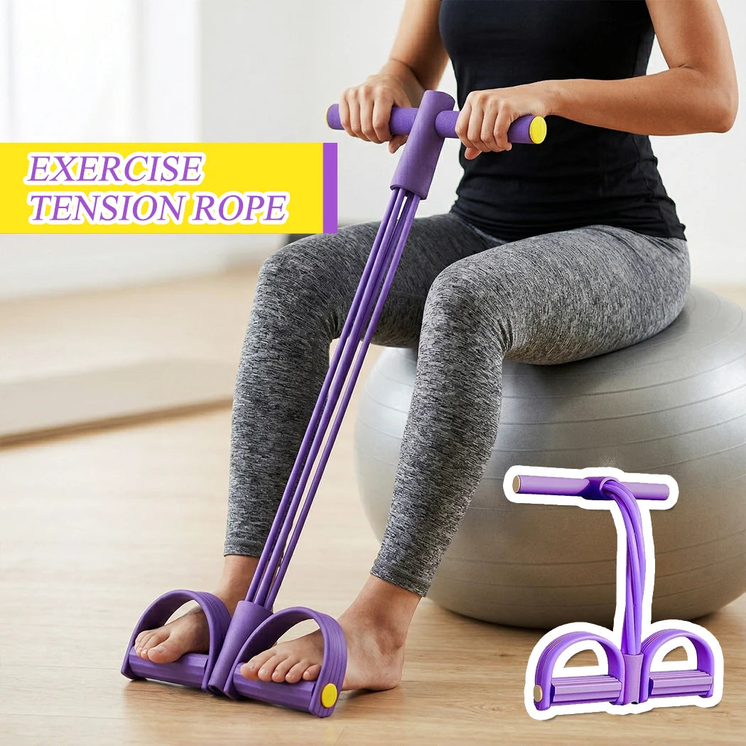 PORIYA Multi-Function Pedal Resistance Band Fitness Exercise Tension Resistance Rope