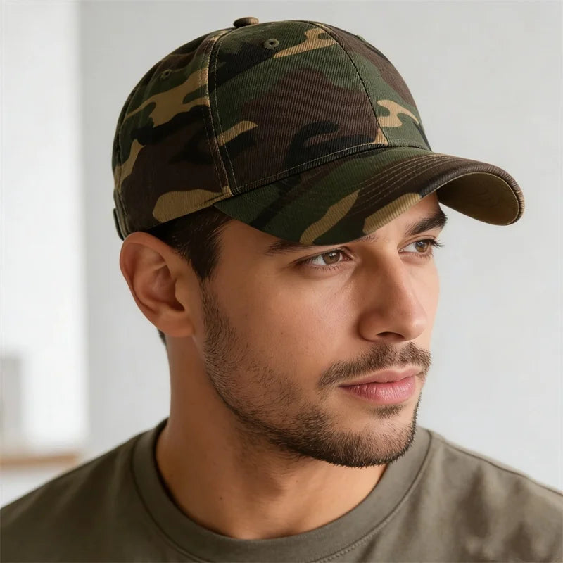 Men Women Camouflage Printed Armygreen Baseball Caps Jungle Anti-UV Sunhat Outdoor Unisex Sports Adjustable Snapback Hat Visors