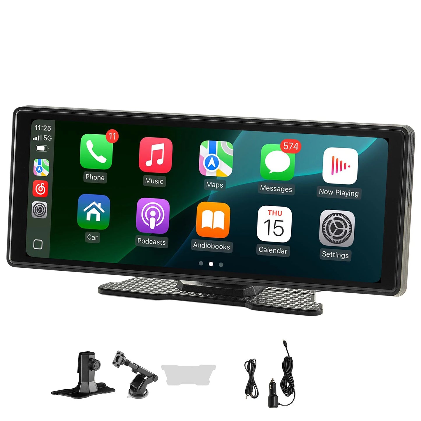 SucceBuy Wireless Car Stereo 10In HD Portable Radio Touch CarPlay Screen with Voice Control Mirror Link Bluetooth GPS Navigation