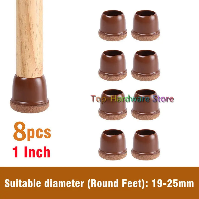 8Pcs TPE Silicone Chair Leg Floor Protectors with Felt,Chair Leg Caps,Furniture Leg Feet Protection Cover Protect Hardwood Floor