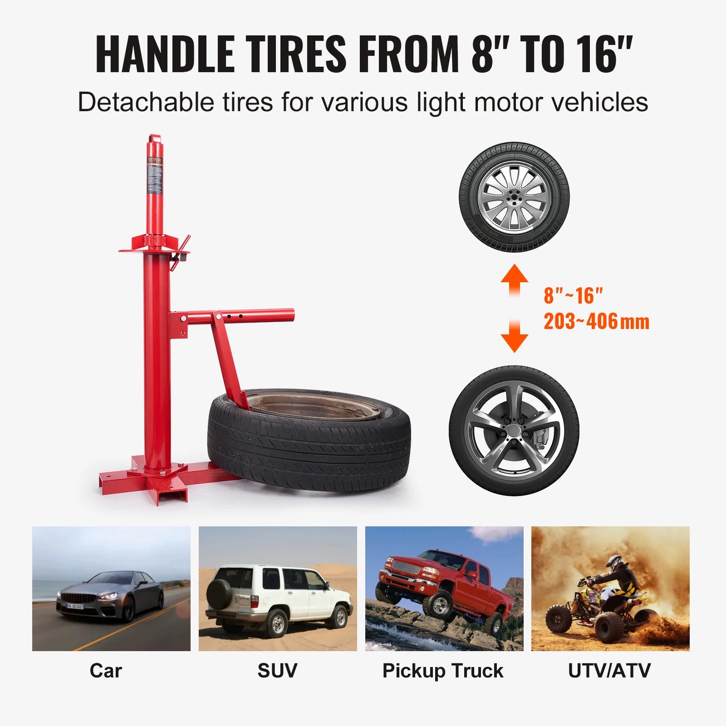 SucceBuy Portable Manual Tire Changer Bead Breaker Tool Portable Hand Bead Breaker Mounting Tool for Truck Car Motorcycle Garage