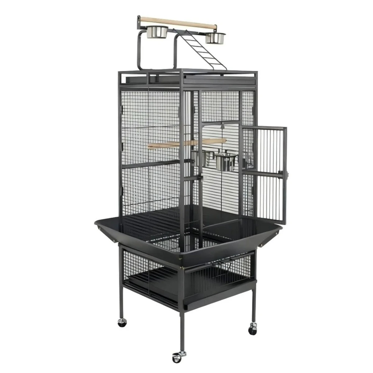 61 Inch Large Bird Cage, Metal Bird Fight Cage with Feed Bowls, Wide Tall Parrot Cage for Parakeets,Conures,Cockatiel,Cockatoo
