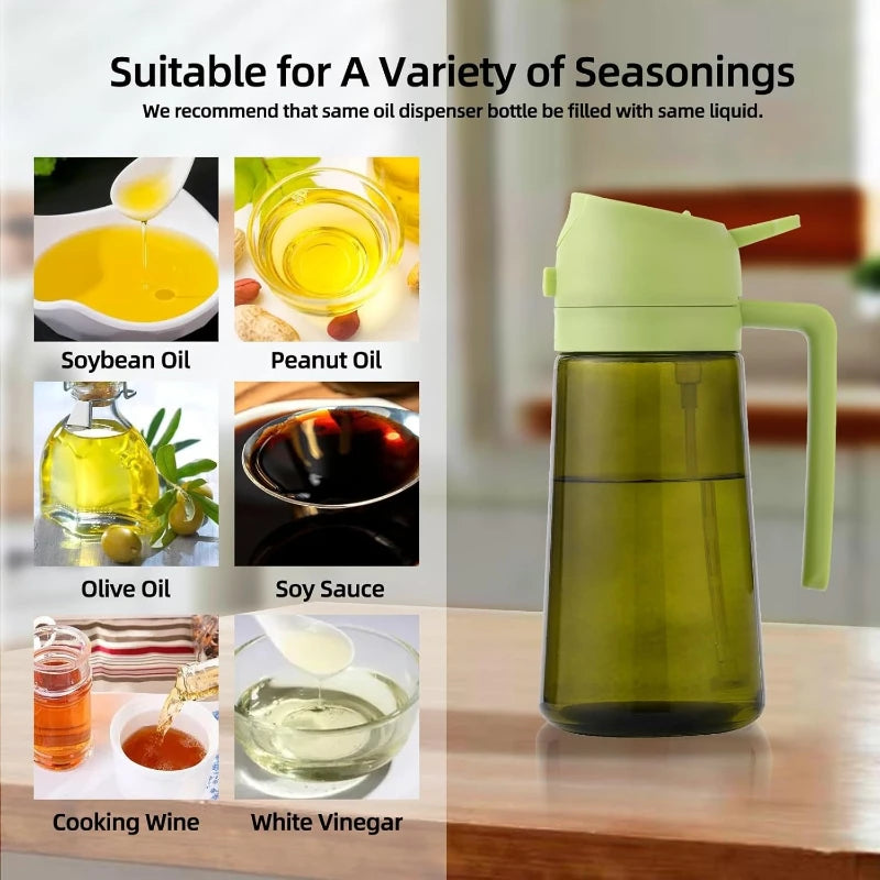 Oil Spray Bottle Oil Cruet Dispenser  Kitchen Items and Accessories 500ml Oil Spray for Cooking Plastics Spray Pour Camping BBQ