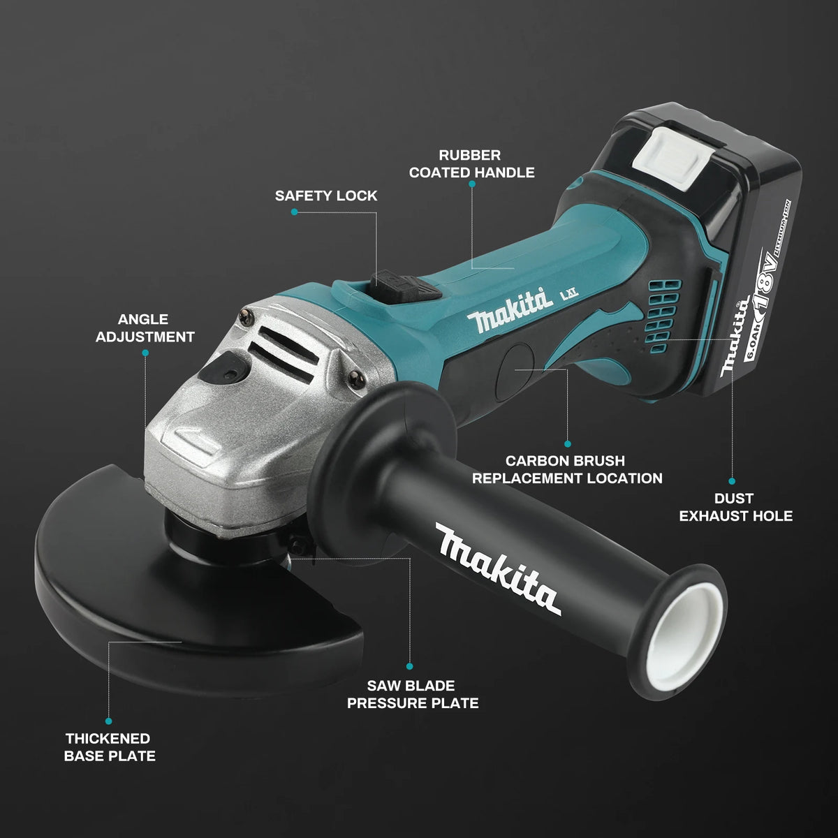 Makita 18V DCA402 Brushless Electric Angle Grinder Rechargeable Cutting Machine High Power Polishing Machine For Makita Battery