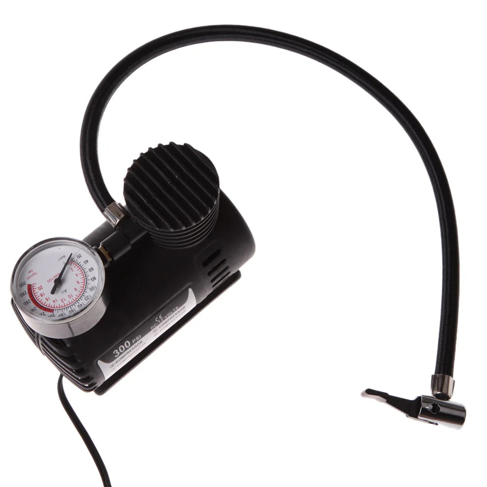 12V Smart Tire Pump with Pressure Gauge Car Electric Tire Inflator Auto Tire Infaltor Pump for Moto Bike Car Tyre