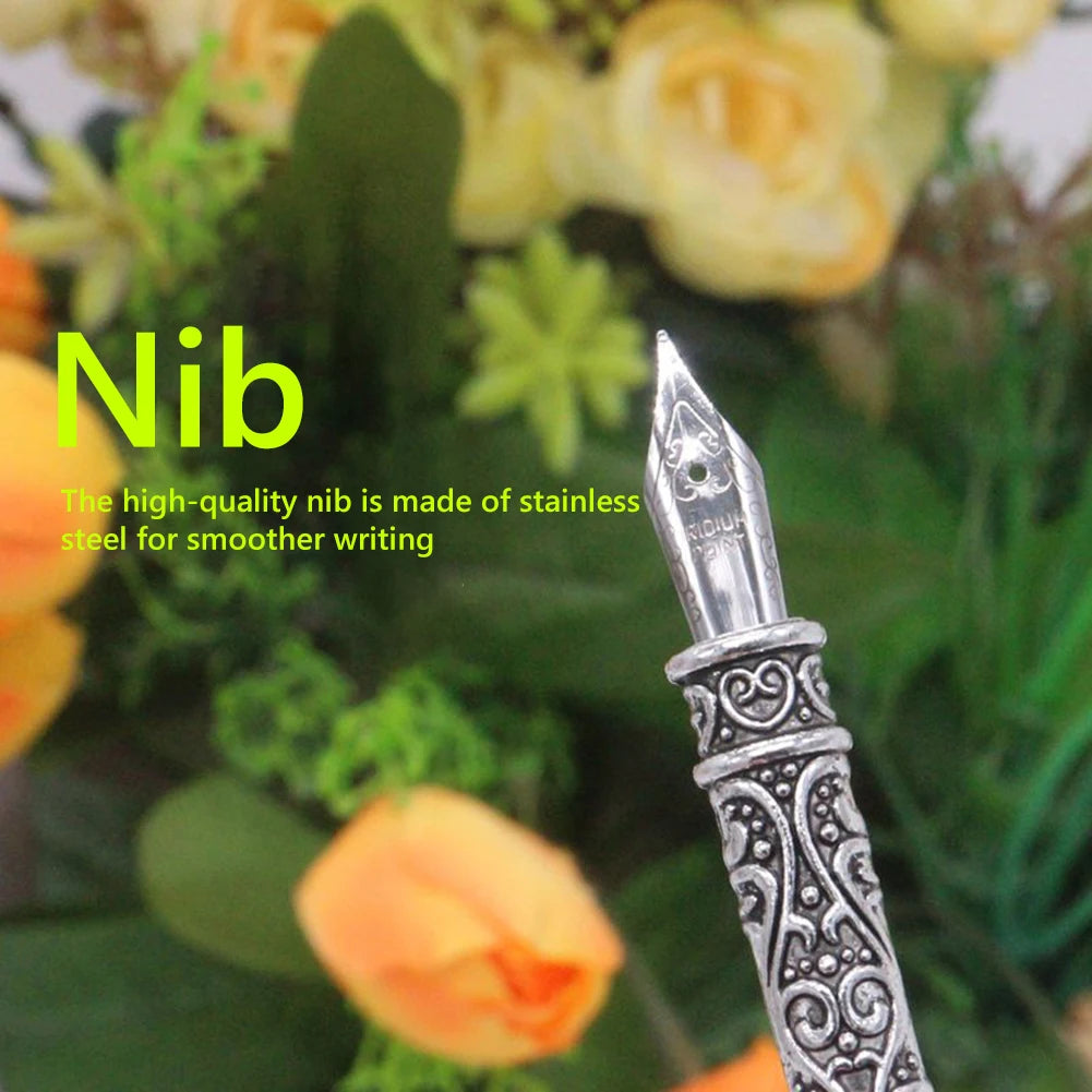 Silky Fountain Pen European Style Retro Feather Pen Graduation Birthday Office Signature Gift Calligraphy Stationery