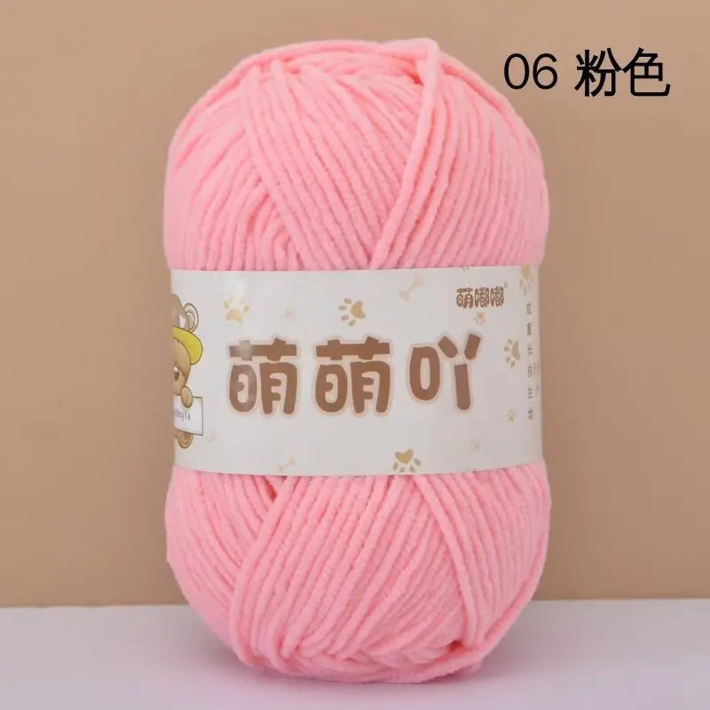 50g/Pc Chenille Yarn Matte Crocheting Doll bag Thread Handmade Crochet Knitted Material Small Ice Stripe line knit sweater hat