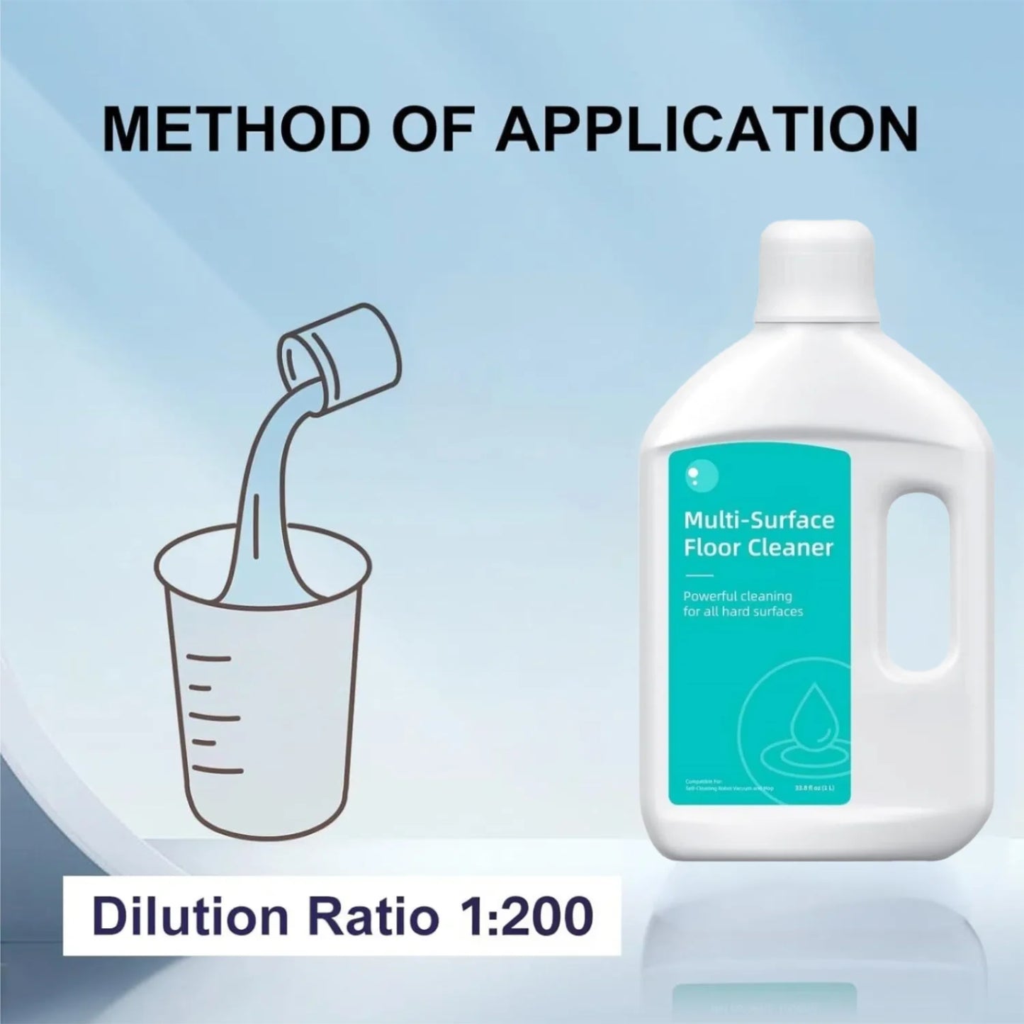 Floor Cleaning Solution Compatible with Matrix Series / Aqua10 Series/X Series / Aqua10 Series/L Series Robot Vacuum and Mop 1L