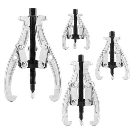SucceBuy Gear Puller Set 3 inch/4 inch /6 inch /8 inch 3 Jaw Bearing Puller with Reversible Jaws 2/3 Jaw Pulley Puller Tool 4PCS