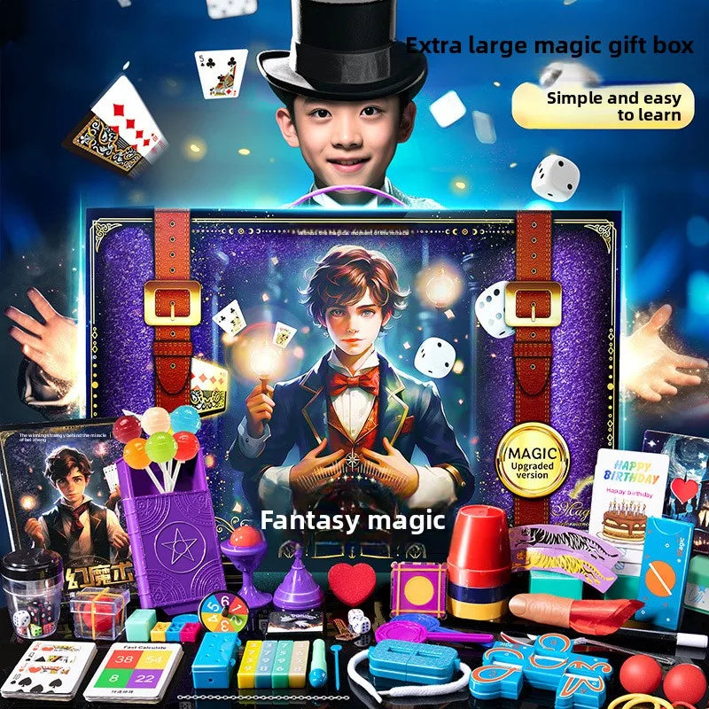 Fantastic Magic Trick Gift Box Set Awesome Poker Show Props Toy for Children Creative Birthday Present Home Party Performance