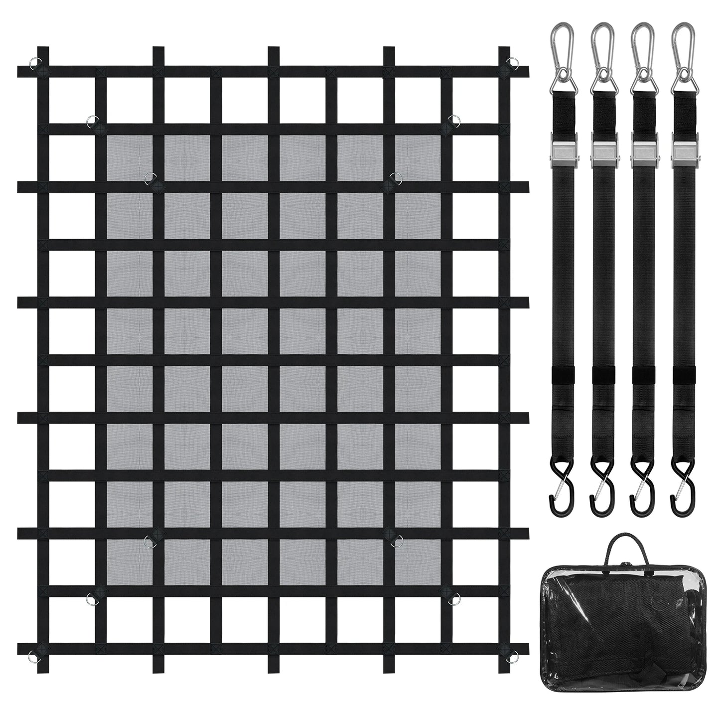 SucceBuyCar Ceiling Cargo Net Truck Bed Storage Net with 4 Adjustable Straps&S-Hooks Pocket Mesh Car Roof Organizer for SUV Jeep