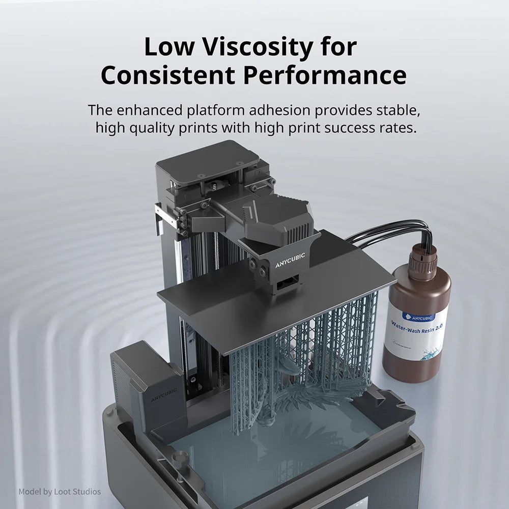 Anycubic Water Wash Resin Water Washable High Precision Low Odor Low Viscosity Support 3 Ways Washing For LCD 3D Printer Resin