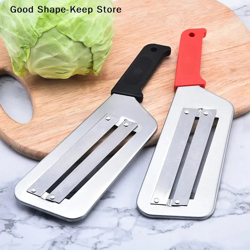 Stainless Steel Double Blade Cabbage Manual Slicer Multifunctional Cabbage Slicer with Handle Manual Vegetable Chopper