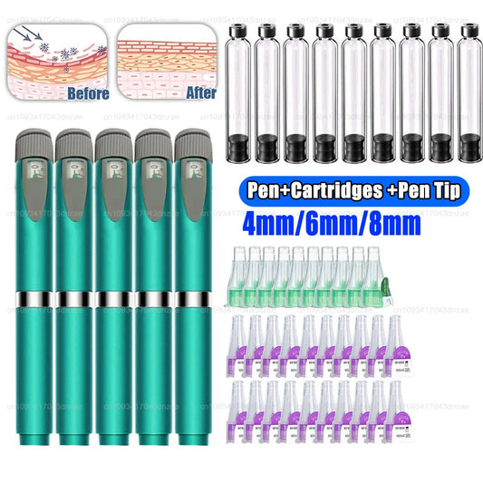 Multi-use Precise Dosing Reusable  Injection Pen 3ml Empty Cassette Bottle Cartridges 4-8mm Pen Tip Sterile Individual Packaging