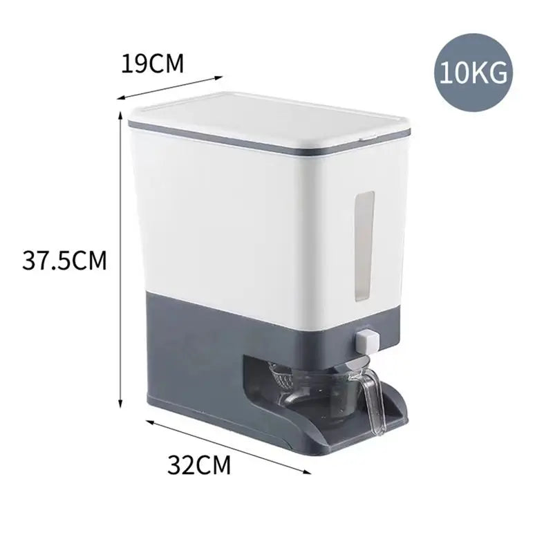 Press-Type Rice Dispenser Sealed Grain Container Storage Household Cereal Rice Box Dispenser Bucket Rice Cans 10KG-A